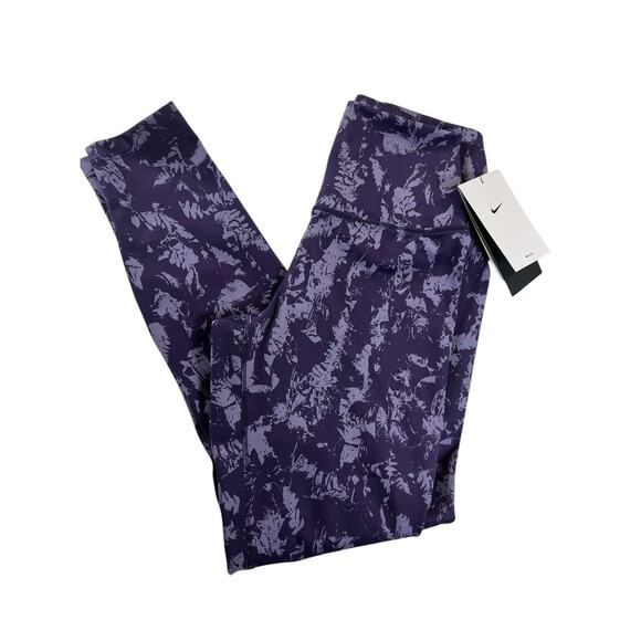 Nike Pants - Nike One Women's High-Waisted 7/8 Printed Leggings Purple XL FZ3229-509 NEW